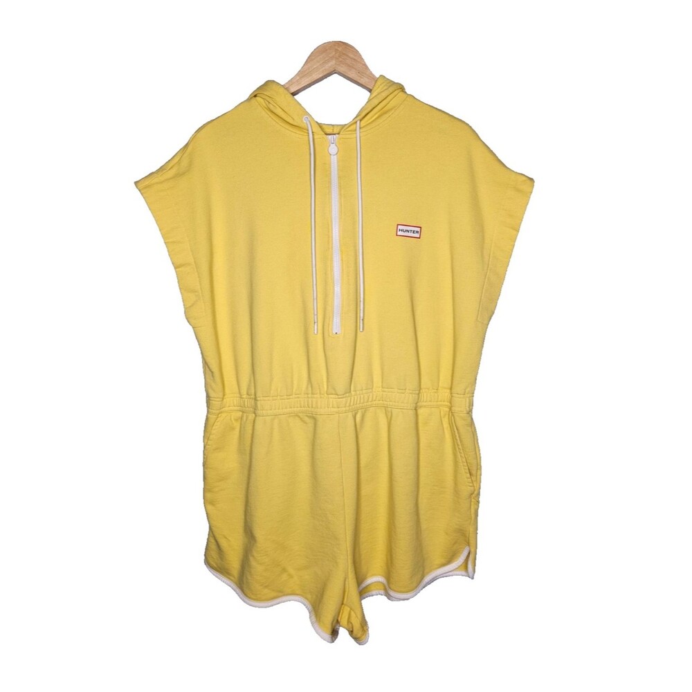 Hunter Target Womens Romper 1X One Piece Yellow Hooded Half Zip Pockets